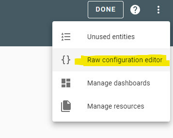 raw configuration editor