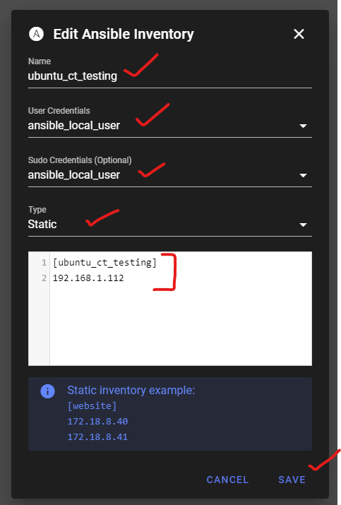 Add server IP address