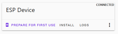 esphome prepare for first use