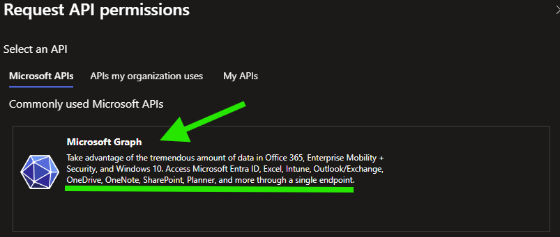 App Registration API permissions Microsoft Graph
