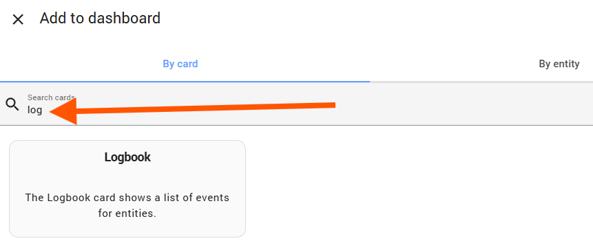 Home Assistant Logbook card type