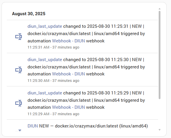 Home Assistant Logbook card