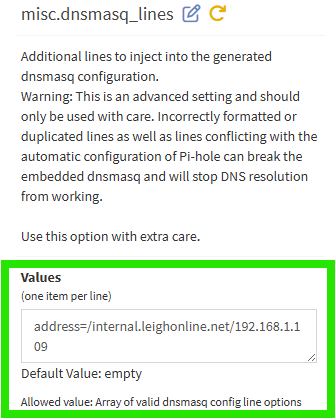 Pihole wildcard DNS