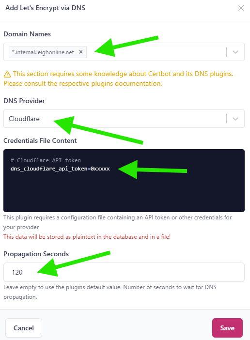 NPM add new SSL certificate